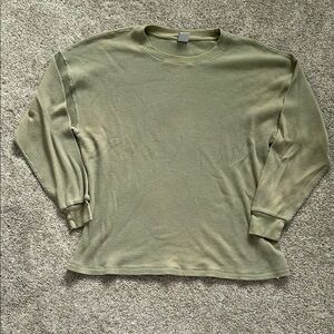 Olive Green Aritzia Thermal Long Sleeve Tee
